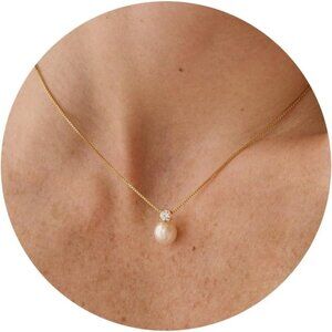 ⚡Pearl Necklace for Women 14K Gold-plated/White Gold-plated Dainty outfit